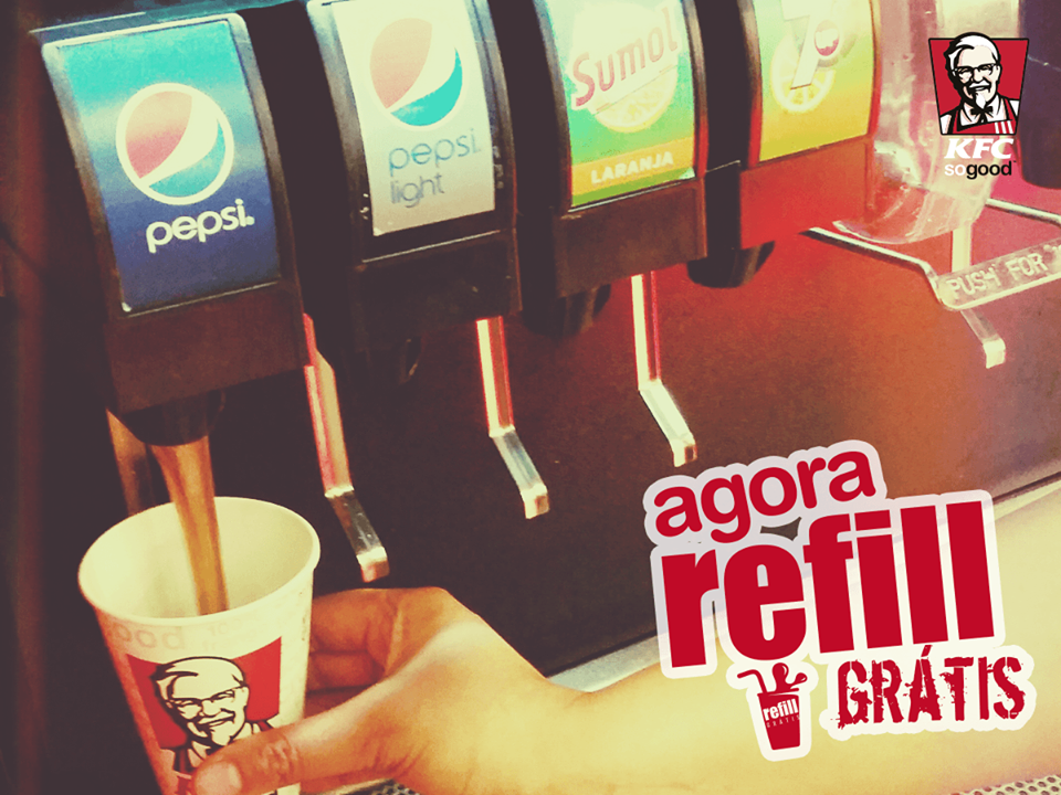 KFC agora com oferta do refill 100crise